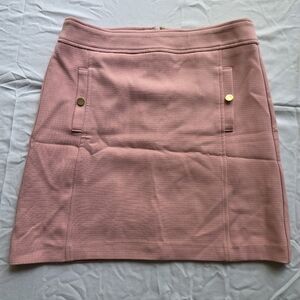 LOFT Blush Pink Mini Skirt with Gold Button Details